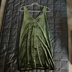 Green Velvet Boho Dress